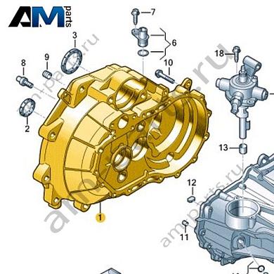 Картер сцепления VAG 0CF301107HКупить картер сцепления 0CF301107H на Фольксваген/Ауди/Шкоду- гарантия наличия