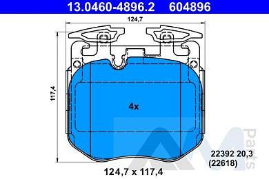 Передние тормозные колодки ATE (13.0460-4896.2) для BMW X7 (G07) M50iX