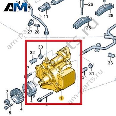 Насос высокого давления VAG 03L130755ANКупить насос высокого давления 03L130755AN на Фольксваген/Ауди/Шкоду по минимальной цене