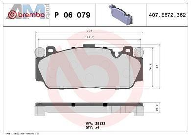 Передние тормозные колодки M Carbon (P06079) Brembo для BMW 5 серии (F10) M5