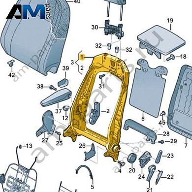 Каркас спинки сиденья Volkswagen id3 2020-2024 1EA881516Купить каркас спинки сиденья 1EA881516 на Фольксваген id3 2020-2024 по минимальной цене