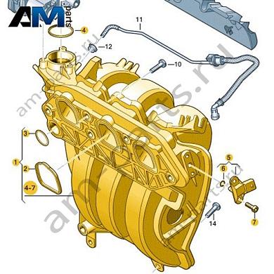 Впускной коллектор VAG 04C133201AAКупить впускной коллектор 04C133201AA для Фольксваген/Ауди/Шкода на выгодных условиях
