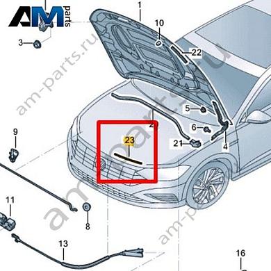 Уплотнитель капота правый Volkswagen Jetta VII 2020-2024 17A823708Купить уплотнитель капота правый 17A823708 на Фольксваген Джетта VII 2020-2024- бесплатная доставка