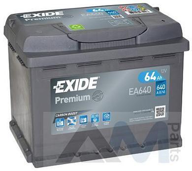 Аккумулятор 64Ah/640A Audi A1 (8X) 2011-2018 EXIDE (EA640)
