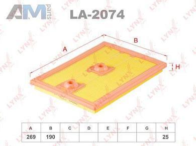Воздушный фильтр LYNX для Audi А3 (8V) 2012-н.в. 1.2 TFSI (105/110 л.с.) CJZA/CYVB LA-2074