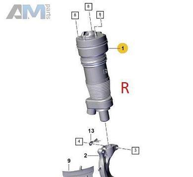 Пневмобаллон правый передний 9Y0616040F для Porsche Cayenne (2017-2024)
