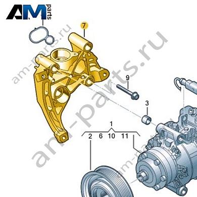 Кронштейн компрессора климатической установки VAG 057260885EКупить кронштейн компрессора климатической установки 057260885E Фольксваген/Ауди/Шкода- выгодные цены