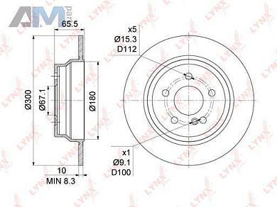 Диск тормозной задний LYNX для Mercedes E200-350 BN-1076