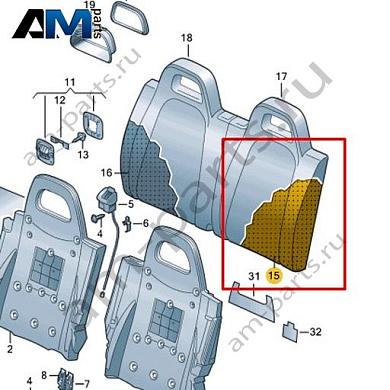 Наполнитель спинки Volkswagen Scirocco 2015-2018 1K8885775HКупить наполнитель спинки 1K8885775H для Фольксваген Сирокко 2015-2018- выгодные цены