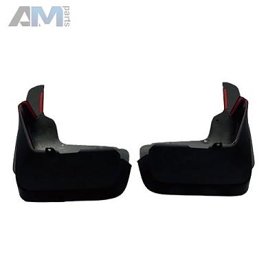 Брызговики передние для автомобиля с подножками. Цвет черный со структурной поверхностью. Материал пластмасса. (код 846) Mercedes GLS 2019-2025 A1678903300