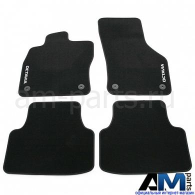 Коврики в салон текстильные на Octavia A7 II рестайлинг (Black) 5E1061404B