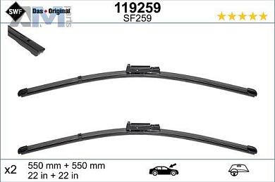 Комплект щеток стеклоочистителя (119259) SWF для Audi A6 (С6) 2004-2011