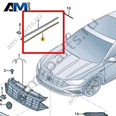 Крепежная планка Volkswagen Jetta VII 2020-2024 17A854542Купить крепёжную планку 17A854542 на Фольксваген Джетта VII 2020-2024- спец. Цена