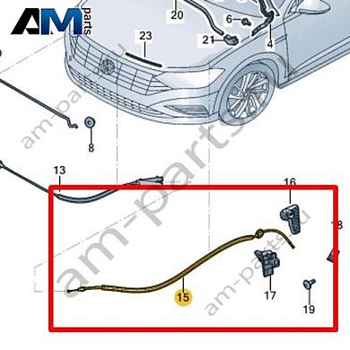 Трос замка капота Volkswagen Jetta VII 2020-2024 17A823535Купить трос замка капота 17A823535 Фольксваген Джетта VII 2020-2024- выгодные цены