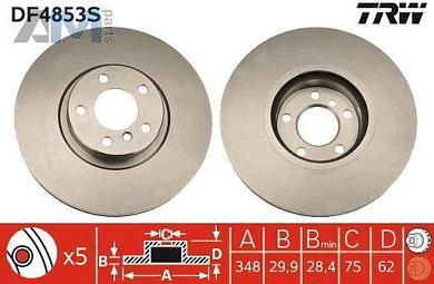 Передние тормозные диски 348X30 (M Performance) (DF4853S) TRW для BMW X5 (F15) 30d