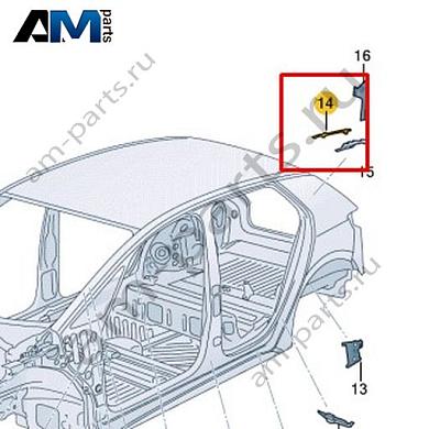 Часть стойки С Volkswagen id3 2020-2024 10A864634AКупить часть стойки С 10A864634A для Фольксваген id3 2020-2024- бесплатная доставка