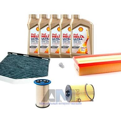 Комплект фильтров для ТО-2/4 Caddy 2.0 TDI с маслом Shell 0W30