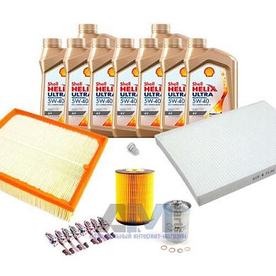 Комплект фильтров для ТО-2/4 Passat B5 4.0 W8 с маслом Shell 5W40