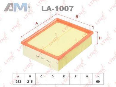 Воздушный фильтр LYNX для Audi A6 (С5) 1997-2004 2.5 TDI (114/170 л.с.) BFC/AKE/BCZ LA-1007