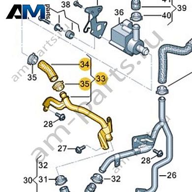 Трубка ОЖ с шлангом ОЖ VAG 04L121034Купить трубку ОЖ с шлангом ОЖ 04L121034 Фольксваген/Ауди/Шкода- спец. Цена