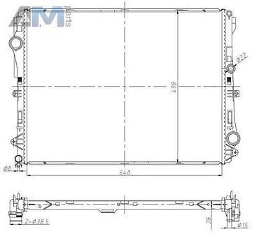 Радиатор охлаждения двигателя (NRF) 50041 для Mb 2013-2020 VI (W222) S500 (455  л.с.)