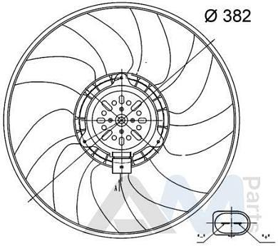 Вентилятор системы охлаждения MAHLE/KNECHT (CFF32000S) Audi A6 (С7) 2011-2018 2.8FSI/3.0TFSI