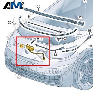 Замок капота с микровыключателем Volkswagen id3 2020-2024 10B823509AКупить замок капота с микровыключателем 10B823509A для Фольксваген id3 2020-2024 по минимальной цене