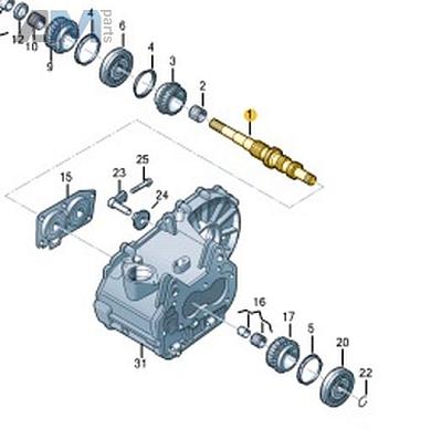 Первичный вал VAG 02T311103ARКупить первичный вал 02T311103AR на Фольксваген/Ауди/Шкоду- минимальная цена