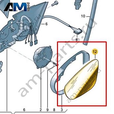 Зеркальный элемент правый (выпуклое стекло) с несущей пластиной Volkswagen Scirocco 2015-2018 1K8857522Купить зеркальный элемент правый (выпуклое стекло) с несущей пластиной 1K8857522 для Фольксваген Сирокко 2015-2018- бесплатная доставка