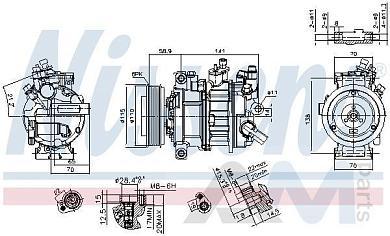 Компрессор кондиционера NISSENS (890602) на Audi A4 (B9) 2.0TDI