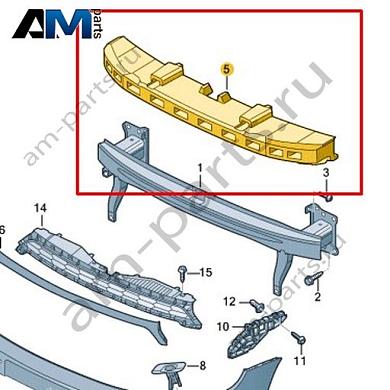Вспененный наполнитель переднего бампера Volkswagen Scirocco 2015-2018 1K8807248GКупить вспененный наполнитель переднего бампера 1K8807248G для Фольксваген Сирокко 2015-2018- минимальная цена