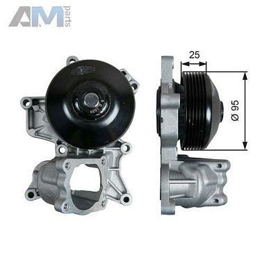 Насос системы охлаждения (помпа) (GATES) WP0121 для BMW X3 E83 2006-2010 2.0d