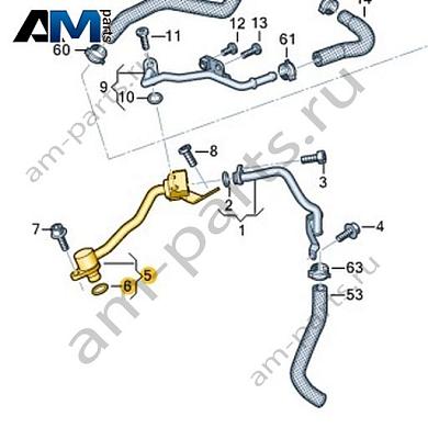 Трубопровод системы охлаждения VAG 057121597ABКупить трубопровод системы охлаждения 057121597AB Фольксваген/Ауди/Шкода- гарантия наличия