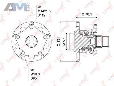 Ступица задняя в сборе с ABS LYNX для Superb I WH-1222