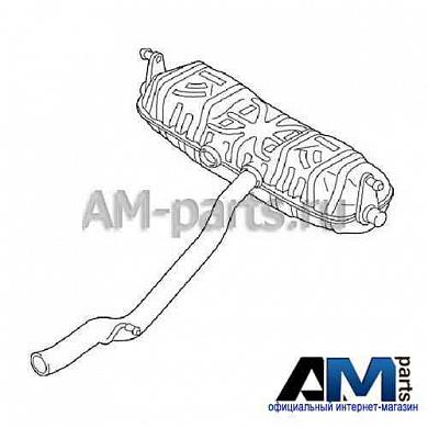Задний глушитель Туарег (2011-2014) 3.0 TDI 7P6253609AD