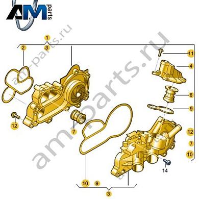Термостат VAG 04E121600ADКупить термостат 04E121600AD для Фольксваген/Ауди/Шкода- акция