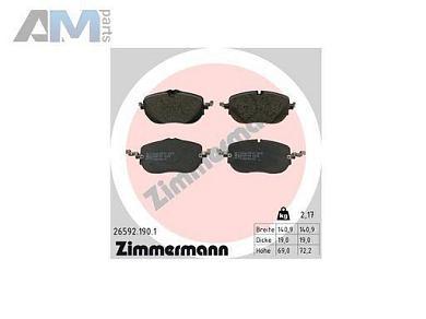 Передние тормозные колодки (26592.190.1) Zimmermann на Mercedes C-Class 2021-2025 (W206) C43