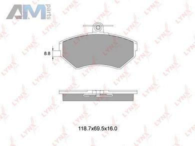 Комплект тормозных накладок BD8009 (LYNXauto) для автомобилей VAG аналог 1HM698151AКупить комплект тормозных накладок BD8009 производства LYNXauto для Фольксваген/Ауди/Шкода на выгодных условиях