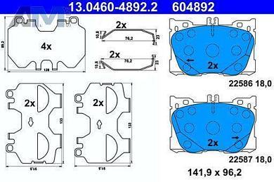 Передние тормозные колодки (13.0460-4892.2) ATE на Mercedes E-Class W213 E350