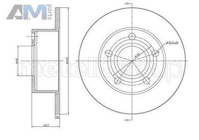 Задние тормозные диски CIFAM 800395C Audi A6 (С5) 1997-2004