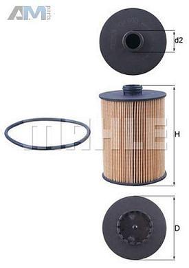 Масляный фильтр MAHLE/KNECHT OX983D для Skoda 3T (2008-2015)