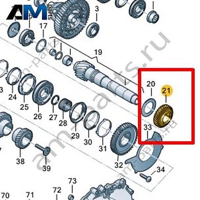 Свободно вращающаяся шестерня VAG 0C9311251LКупить свободно вращающуюся шестерню 0C9311251L на Фольксваген/Ауди/Шкоду по минимальной цене