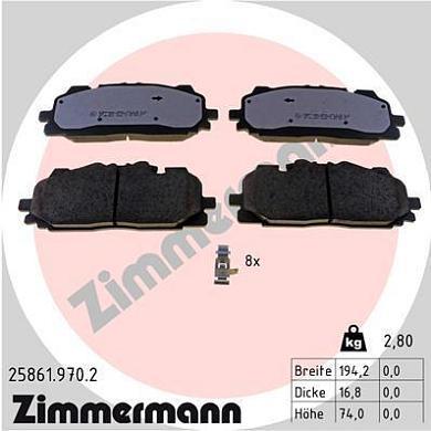 Комплект передних тормозных колодок ZIMMERMANN 25861.970.2 на Audi Q5 (FY)