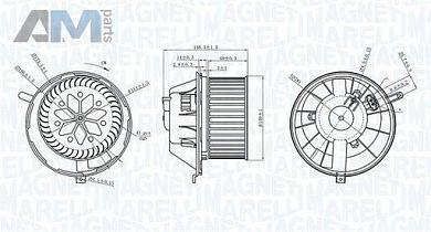 Вентилятор отопителя салона (069412229010) MAGNETI MARELLI для Audi A3 (8P) 2003-2012