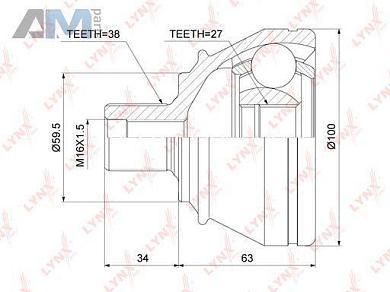 ШРУС наружный LYNX для Audi A6 (С6) 2004-2011 CO-3793
