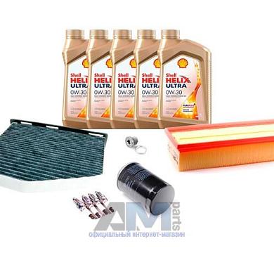 Комплект фильтров для ТО-2/4 Passat B7 1.8 TSI 160 л.с. с маслом Shell 0W30