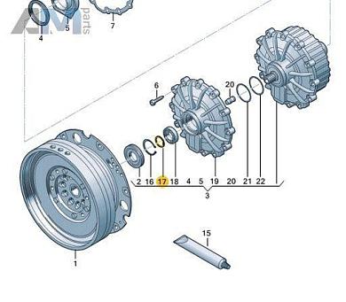 Стопорное кольцо 24 мм. 0CK141038A Audi A4 (B9) 2015-2020 0CJ/0CK (7-АКП DSG)