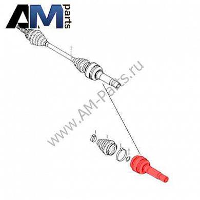 ШРУС внутренний правый Transporter T5 (АКПП) 7H0498104H