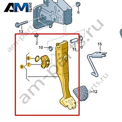 Педаль тормоза VAG 1K1721142GКупить педаль тормоза 1K1721142G Фольксваген/Ауди/Шкода- гарантия наличия