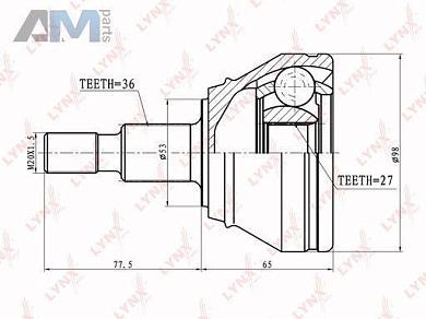 ШРУС наружный LYNX для Golf IV 1997-2005 CO-8004